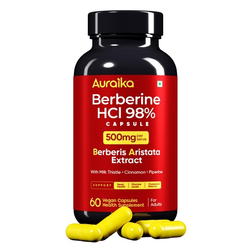 [BRSRYYYYCUHWMH3V] Berberine HCl 500mg Capsules | Berberine Supplement with Milk Thistle, Cinnamon & Black Pepper Extract | Supports Healthy Blood Sugar Levels, Liver Function & Weight Management | 60 Vegan Capsules