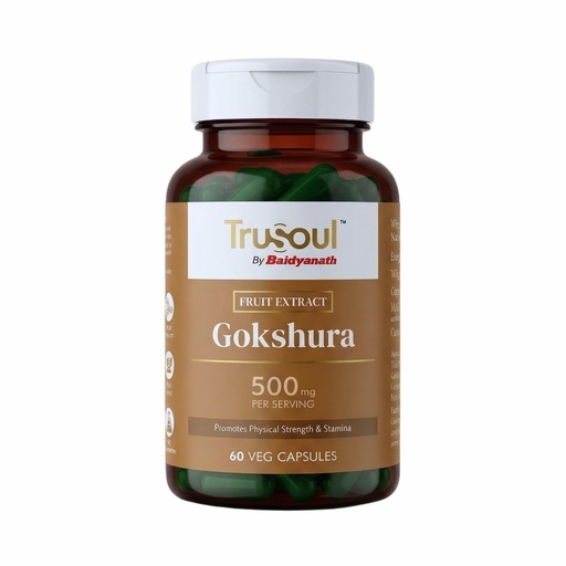 [BRSRGZI6PINQ2A3V] Baidyanath TruSoul Gokshura 60 Veg Capsules | Promotes Physical Strength & Stamina | Supports Men's Wellness | Enhances Immunity-Boosting