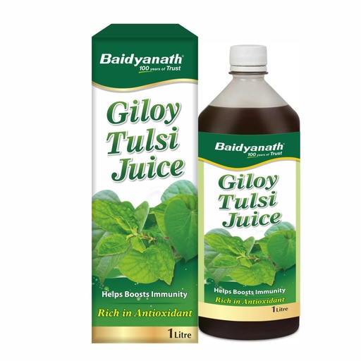 [BRSW2GACPINWAHT3] Baidyanath Ayurved Giloy Tulsi Herbal Juice - 1000ml | Helps Boost Immunity & Promotes Good Health | Supports Respiratory Wellness (Pack of 1)