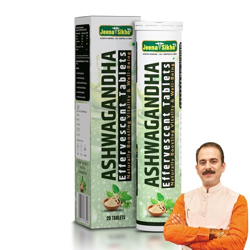 [BRSRGBA2A55QIH3B] Jeena Sikho Ashwagandha Effervescent Tablets | Herbal Formula with Ashwagandha | Daily Wellness Support | 20 Tablets