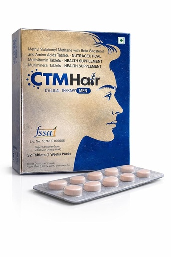 [BRSRYYAYPMCA4HL5] CTM Cyclical Therapy for Men Tablets, MSM, Beta Sitosterol and Amino Acids, Multivitamin Multimineral Supplement, 32 Tablets
