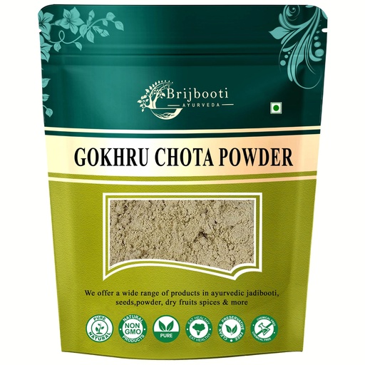 [BRSROZQNDIBQE3LF] Brijbooti Gokhru Chota Seeds Powder - (250 Gr) | Tribulus Terrestris Powder | Gokshura | Small Caltrops | FSSAI, GMP, ISO Certified