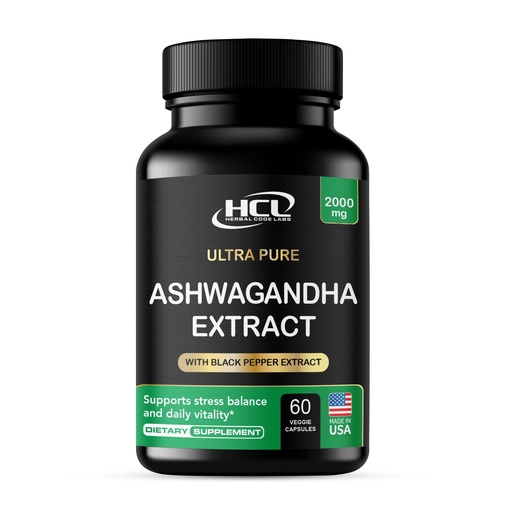 [BRSWGZD3AUIQIH3B] Organic Ashwagandha Capsules 2000 MG Root Powder Extract with Black Pepper & Lemon Balm 2 Month Supply - Natural Way to Relieve Stress