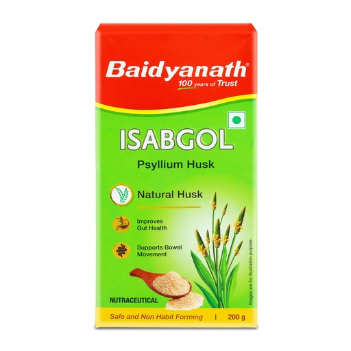 [BRSROCA3OECRAAIZ] Baidyanath Ayurved Isabgol - Psyllium Husk Powder - 200gm | Healthy Digestive Tract | Rich Source Of Dietary Fibre, Gluten Free | Effectively Relieves Constipation | Supplement For Digestion