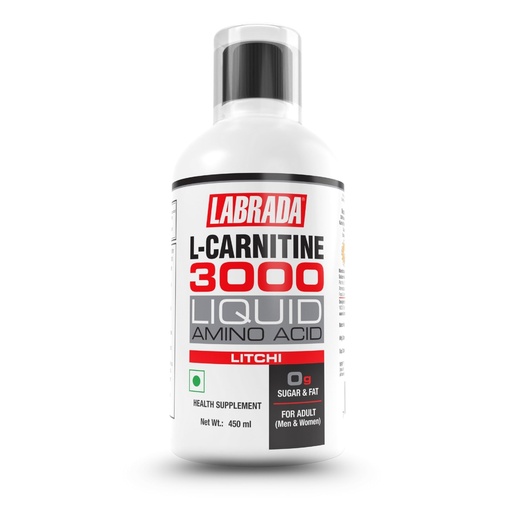 [BRSRACQFAVYQKAL5] Labrada L-Carnitine 450ml | 3000mg Liquid Amino Acid with 0g Sugar - 30 Servings (450ml) (450 ml, Litchi)