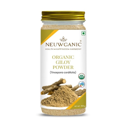 [BRSRAYYEDEJRYDTL] Organic Giloy Powder (Stem) - India Organic and USDA Organic Certified - Reduces Inflammation, Detoxifies Body, Improves Liver Function, Regulates Blood Sugar - 450 Gm