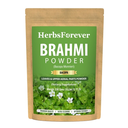 [BRSWGZT5OV4A223F] Herbsforever Brahmi Powder I 100% Pure Bacopa Monnieri I Natural Herbal Supplement – Non-GMO, Vegan, Gluten-Free I Supports Wellness – Premium Quality 230 GMS