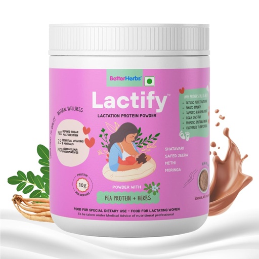 [BRSREFQKBEAROD3L] Lactify Lactation Protein Powder with Shatavari to increase Breast Milk for Feeding Mothers 325 g Chocolate Flavour | Mother's Recovery & Weight | No Refined Sugar & Preservatives