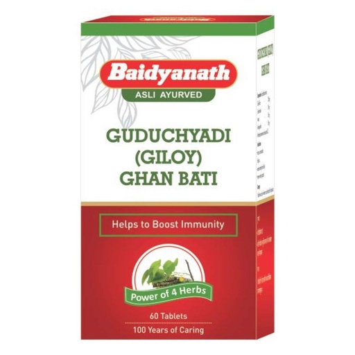 [BRSWYAACOQPWYDI6] Baidyanath Asli Ayurved Guduchyadi Giloy Ghan Bati - 60 Tablets | Helps to Boost Immunity | Blood Purification