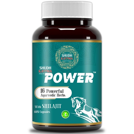 [BRSRMEDQDIPG233G] Shudh Kaama Power | Ayurvedic Capsules for Men with Original Shilajit/Shilajeet, Gokhru, Ashwagandha & Safed Musli for Strength, Stamina, Energy and Muscle Gain – 60 Capsules