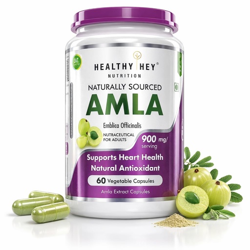 [BRSWYZDYC56WOE3G] HealthyHey Nutrition Amla Extract - Natural Vitamin C - 60 Veg. Capsules