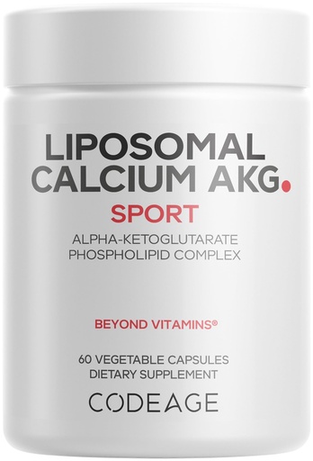 [BRSROFI5BUIRMADX] Codeage Liposomal Calcium AKG Supplement - Calcium Alpha-Ketoglutarate - 2-Month Supply - Liposomal Delivery - 1 Capsule Per Serving - Non-GMO, Gluten-Free - 60 Capsules