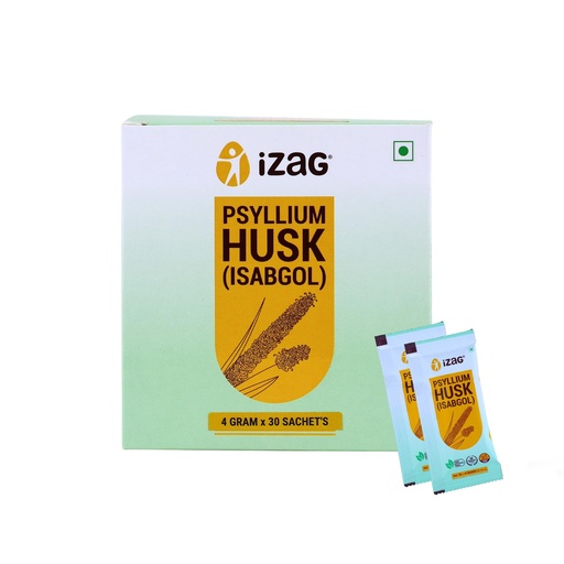 [BRSREHD5OYDRQ237] iZaG Psyllium Husk (Isabgol) 120 Gram (4 Gram Sachet's * 30 Unit) | Natural Dietary Fiber for Digestion & Gut Health | 30 Travel-Friendly Sachets | 4 Gram per sachets | Sat isabgol