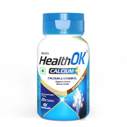 [BRSRY2QKC4JQIFDA] Mankind's Health OK Calcium Tablets with Vitamin D3 | Supports Bone & Muscle Health | 30 Tablets