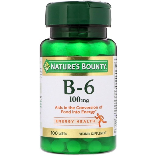 [BRSWGADRC4BRSETV] Nature's Bounty, Vitamin B-6, 100 mg, 100 Tablets