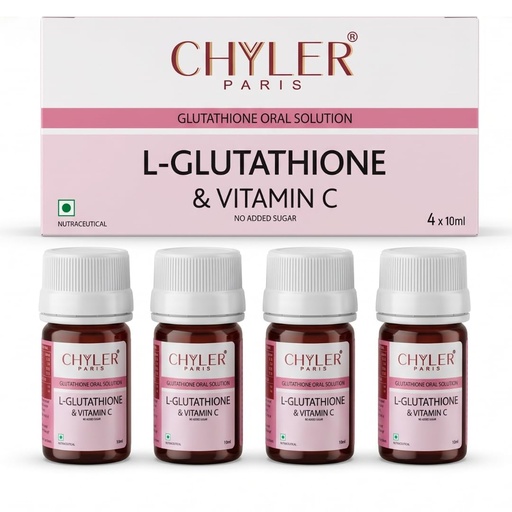 [BRSRGFTYBABA4FYZ] L-Glutathione 500mg Nano Shot with Vitamin C 40mg | Skin Brightening & Glow Drink | Reduces Pigmentation & Dark Spots | Antioxidant Skin Support | 4 x 10ml