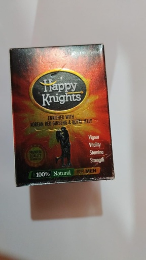 [BRSREGT6OUNAGF3G] Happy Knights Natural Supplement for Men – Enriched with Korean Red Ginseng & Royal Jelly – Boosts Stamina, Strength, Vitality & Vigour Natural