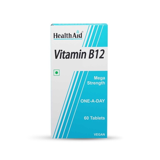 [BRSROYIFBYIQGDL2] HealthAid Vitamin B12 Supplement | Supports Energy, Reduces Tiredness & Aids Blood Health | 60 Tablets for Men & Women