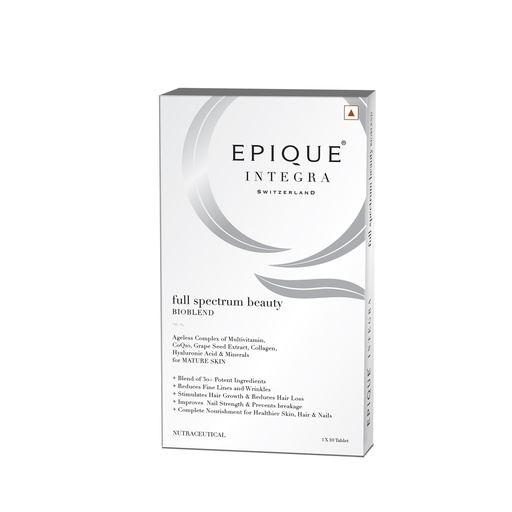 [BRSRGFQ5DJ6GYCQ6] Epique Integra Full Spectrum Beauty Bioblend | Multinutrient Skin, Hair & Nail Supplement | Reduces Fine Lines & Wrinkles | Boosts Hair Growth & Reduces Hair Fall | Strengthens Nails | 30+ Clinically Researched Ingredients | 1 Tablet/Day