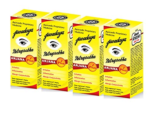 [BRSWGFLYCEARQ2DD] Jiwadaya Ayurvedic Netraprabha Anjana Plus for Refreshing, Dry Eye, Conjunctivitis, 5ml - 4 Bottles