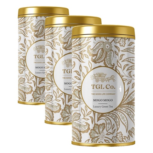 [BRSRGCTQPMMGAGYV] TGL Co.Mogo Mogo Green Tea Infusion (50G Tin Can)|Rich in Anti Oxidant | Refreshing | No Artificial flavor | Improve Digestion (Pack of 3)