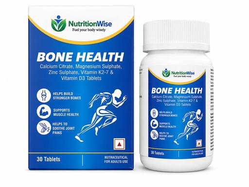 [BRSRYZYKCF6BMALK] Calcium Citrate with Magnesium, Zinc, Vitamin D3 & K2, Supports Bone & Joint Health, Tablet, 30 Count