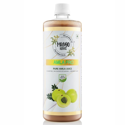 [BRSRAYILOZ5AAD37] Amla Pro: 100% Raw & Cold-Pressed Amla Juice | Supports Healthy Skin, Hair, and Digestion | Rich Source of Vitamin C | 1Ltr | Pack of 1