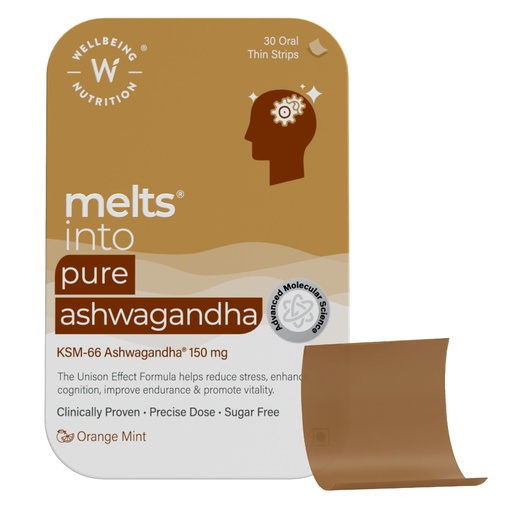 [BRSRACAHBZ6WYHIU] Wellbeing Nutrition Melts Pure Ashwagandha | Clinically Proven Organic KSM-66 Ashwagandha Natural Stress & Anxiety Relief | Extra Strength | For Vitality, Strength, Energy & Stamina, 30 Oral Strips