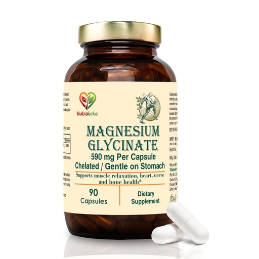 [BRSRAGDROEJRA3A2] Magnesium Glycinate Chelated - High Absorption - Supports Muscle Relaxation, Bone Health & Sleep - 90 Capsules (1)