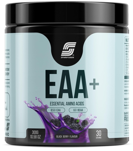 [BRSROAD6CB4GA2AV] Sparkfusion 8500 mg Eaa+ & 6000mg Bcaa (300 gm) Essential Amino Acids | Pre/Intra Workout and Muscle Growth & Recovery | All 9 Essential Amino Acid EAA Powder (Black Berry)