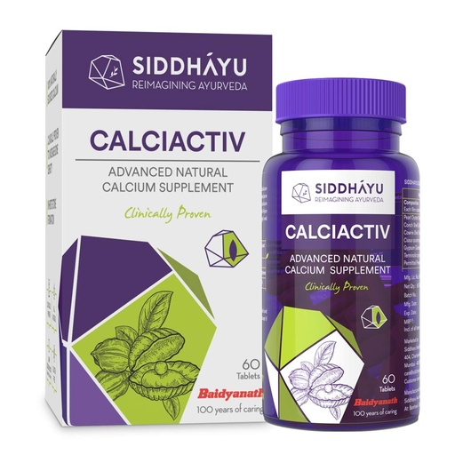 [BRSWYEIODIIBQCLZ] Siddhayu Calciactiv | Natural Calcium Supplement For Women | Ayurvedic Calcium Tablets For Men | For Bone Health | Joint Health I 60 Tablets X 1