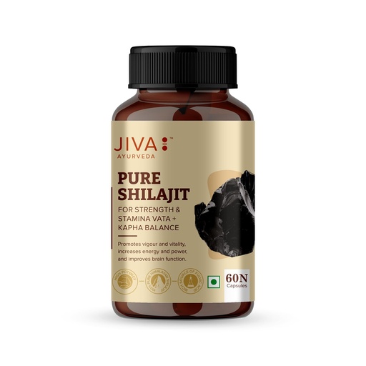 [BRSWGFQODN7QM3L7] Jiva Pure Shilajit | Purifies Blood, Boosts Stamina And Rejuvenates Tissues | Pure Shilajit Sourced From Himalaya | Strengthens Reproductive System And Nervous System- 60 Capsules (Pack of 1)