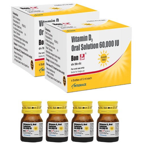 [BRSW2AQBAV5WCHLH] Bon Dk Shot Sugarfree Vitamin D3 Oral Solution(8 Shots Of 5Ml Each) Sugar Free Shot With Pineapple Flavour,Liquid Syrup, 1 Count