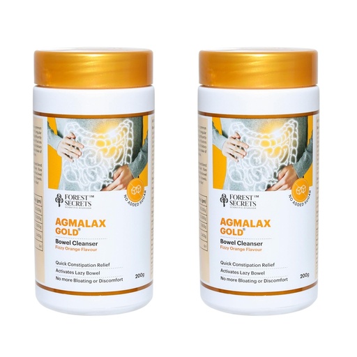 [BRSRACYQPJYREC3X] Agmalax Gold Bowel Cleanser | Relieves Constipation, Bloating & Gas | Natural Psyllium Husk Fiber Supplement | Digestive Cleanser | Pack of 2 (200g Each)