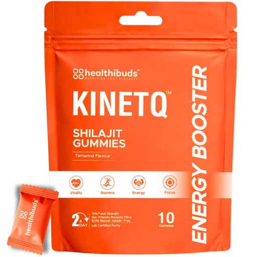 [BRSRGHTQB55QKADZ] KINETQ Shilajit Energy Gummies 10 Count for Men Women