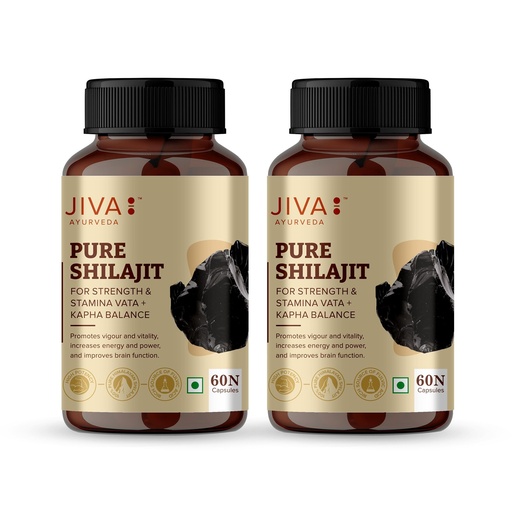 [BRSRMBL4DIPBUYLD] Jiva Pure Shilajit 100% Pure & Natural 60 Capsules (Pack of 2)