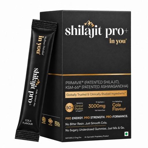 [BRSRYYATAAGREET4] Shilajit Pro+™ in you | Patented Himalayan Shilajit PrimaVie® & Clinically Proven KSM-66® Ashwagandha Nutrition | Pro Energy, Pro Strength, Pro Focus & Pro Vitality | Full Clinical Dose | Cola Flavour