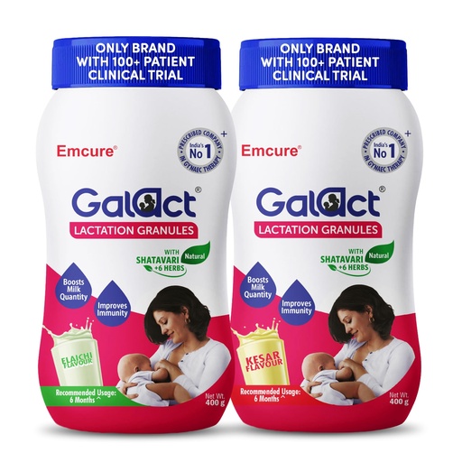 [BRSRGCQPOB4BSDQU] Galact Lactation Granules 400g X 2 | India's Only Brand with 100+ Patient Clinical Trial | Lactation Supplement for Breastfeeding | 4X Milk Boost | Shatavari & 6 Herbs | 40 Days | Elaichi + kesar