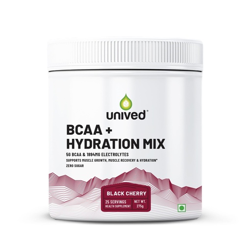 [BRSRAAQ7BYMQGHYV] BCAA + Hydration Mix | 5g BCAAs (2:1:1 Ratio), Electrolytes (Sodium, Potassium, Magnesium) | Supports Muscle Recovery, Hydration & Performance | 25 Servings