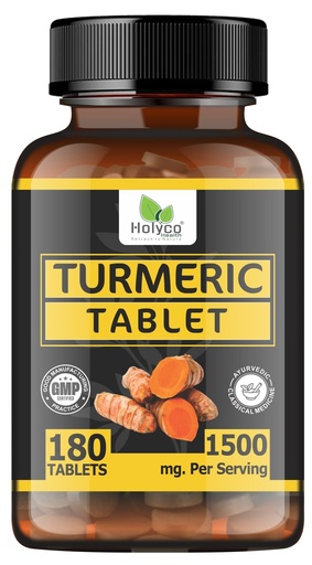 [BRSW2CQDOYDWGDLZ] Turmeric Tablet - 180 tablets | Known as Curcuma longa, Yellow ginger, Haldi, Manjal, Kasthuri Manjal tablets | Natural, No Additives and Preservatives