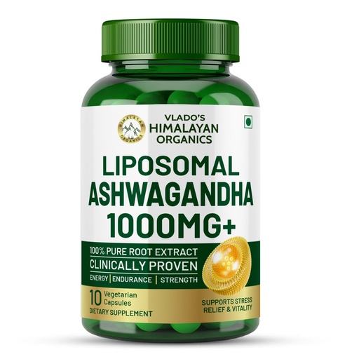 [BRSRG2Y2DMJQYHTZ] Vlado's Himalayan Organics Liposomal Ashwagandha - 10 Veg Capsule