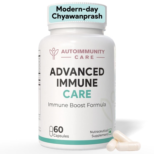 [BRSRAHYPAR7BMCD4] Autoimmunity Care Advanced Immune Care | 11-in-1 Immunity Booster with Vitamin C, D, E, Zinc, Selenium, Elderberry, Ginger, Bee Propolis & S. Boulardii | Antioxidant & Immunity Booster for Men & Women | 60 caps & doses
