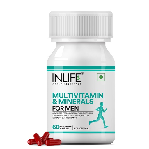 [BRSWGEIFBEIREETL] INLIFE Multivitamin for Men Supplement, Vitamins Minerals, 60 Veg Caps