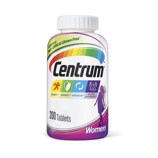 [BRSWIHQMBMGRQE3Y] Centrum Multivitamin Tablet for Women, Multivitamin/Multimineral Supplement with Iron, Vitamins D3, B and Antioxidants - 200 Count