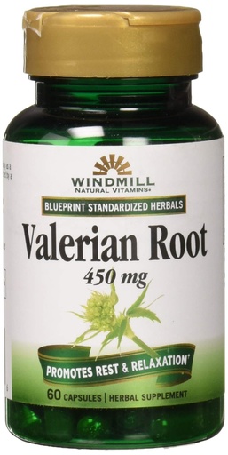 [BRSWIYY7PIIWK2LM] Valerian Root 450mg Extract 60 Caps by Windmill