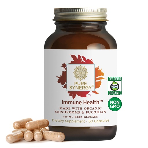 [BRSWK2YMCIDAAGTY] PURE SYNERGY Immune Health | Immune Support Mushroom Supplement | Astragalus and Beta-Glucan Extracts with Organic Functional Mushroom Extracts | for Year-Round Support (60 Capsules)