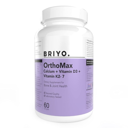 [BRSWYAQZBMDQMCD4] Orthomax - Vitamin D3 & K2-M7 + Calcium Dietary Supplement for Bone Health, Stronger Bones, Teeth, Muscles & Immunity Calcium Supplement Absorption