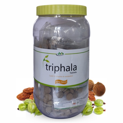 [BRSWEC37B55QGAYY] Jain Triphala Tablets 1000 Count | Supports Digestive Health, Detoxification | 100% Ayurvedic | No Added Preservatives