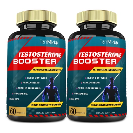 [BRSW2BQ7A4HA2ET3] Testosterone Supplements Booster for Men | 2 Packs of 60caps