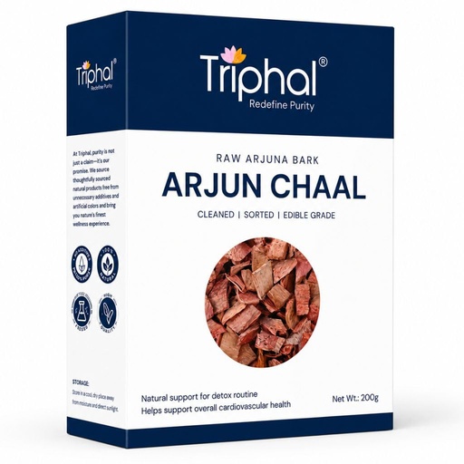 [BRSW2GAZAACQGFDJ] TRIPHAL Arjun Chaal (Whole Bark) 200g – Clean, Dirt-Free Terminalia Arjuna Bark | Natural Hridya Herb for Heart Wellness for Kadha or Decoction | Chemical-Free